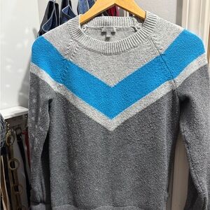 Gray and Blue Talbots Chevron Sweater